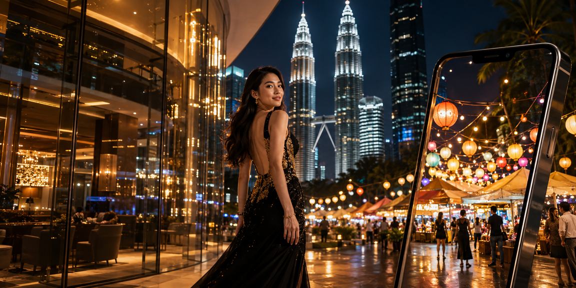 Pengguna mengakses bonus kasino mudah alih di Kuala Lumpur